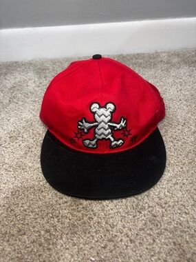 Disney Parks Mickey Mouse Magic Hat/Cap Red & Black Snapback Adult Rare